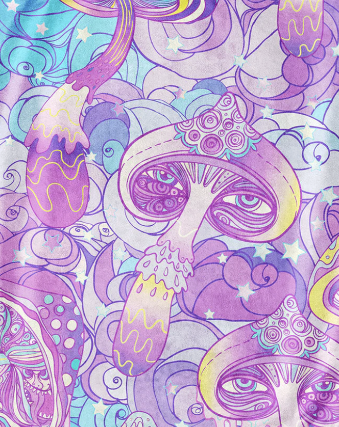 Pulsar Melting Shroom Luxurious Fleece Blanket – 50" x 60"