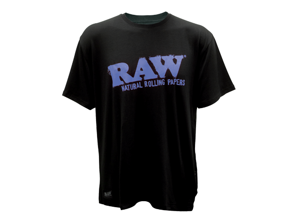 RAW Black T-Shirt Electric Blue Logo