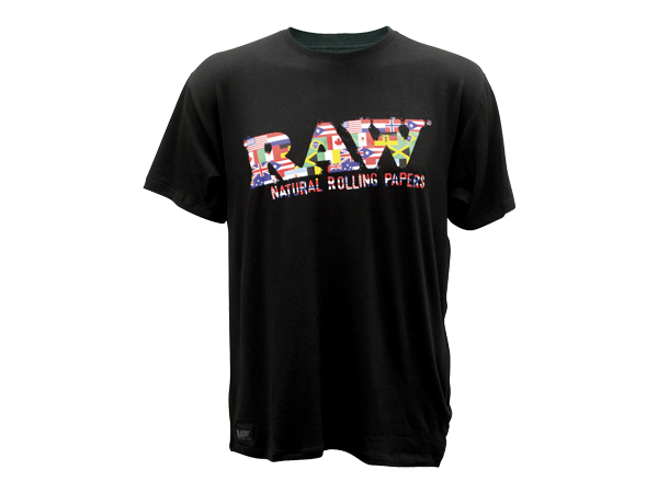 RAW Black T-Shirt World Flags
