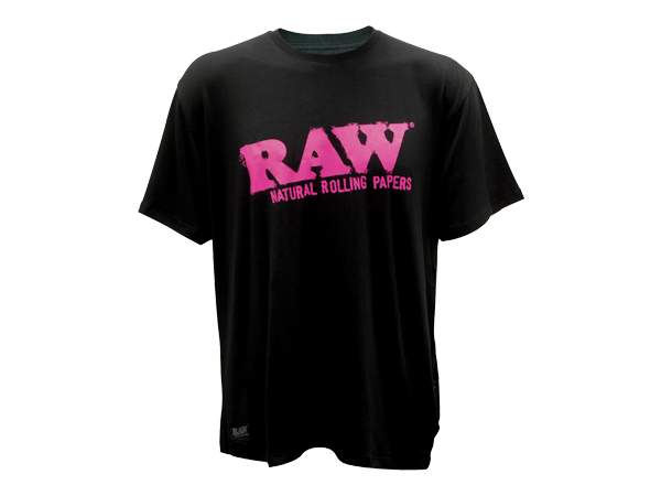 RAW Black T-Shirt Pink Logo