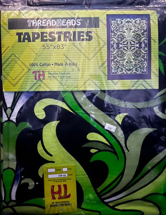 Thread Heads Hemp Leaf Kaleidoscope Tapestry – 55" x 83"