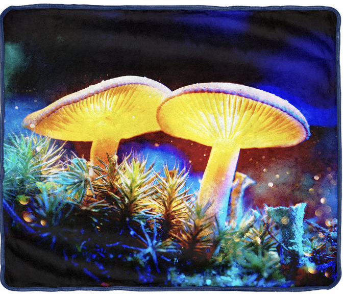 Pulsar Mystical Mushroom Luxurious Fleece Blanket – 50" x 60"