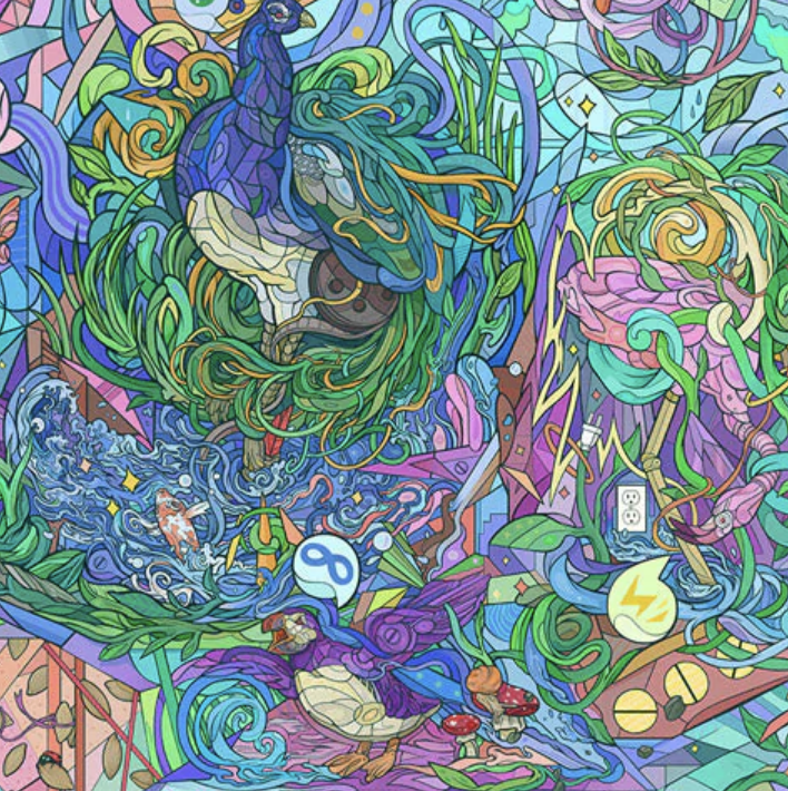 Pulsar Mechanical Birdhouse Tapestry – 55" x 83"