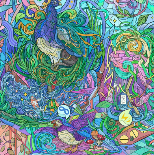 Pulsar Mechanical Birdhouse Tapestry – 55" x 83"