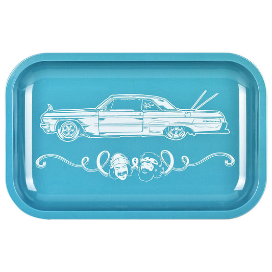 Cheech & Chong x Pulsar Metal Rolling Tray W/ Lid - Love Machine / 11" x 7"