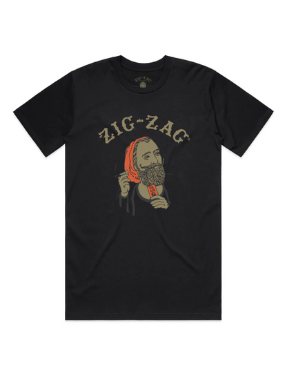 Zig-Zag Black T-Shirt with Gold Boris Logo
