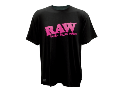 RAW Black T-Shirt Pink Logo